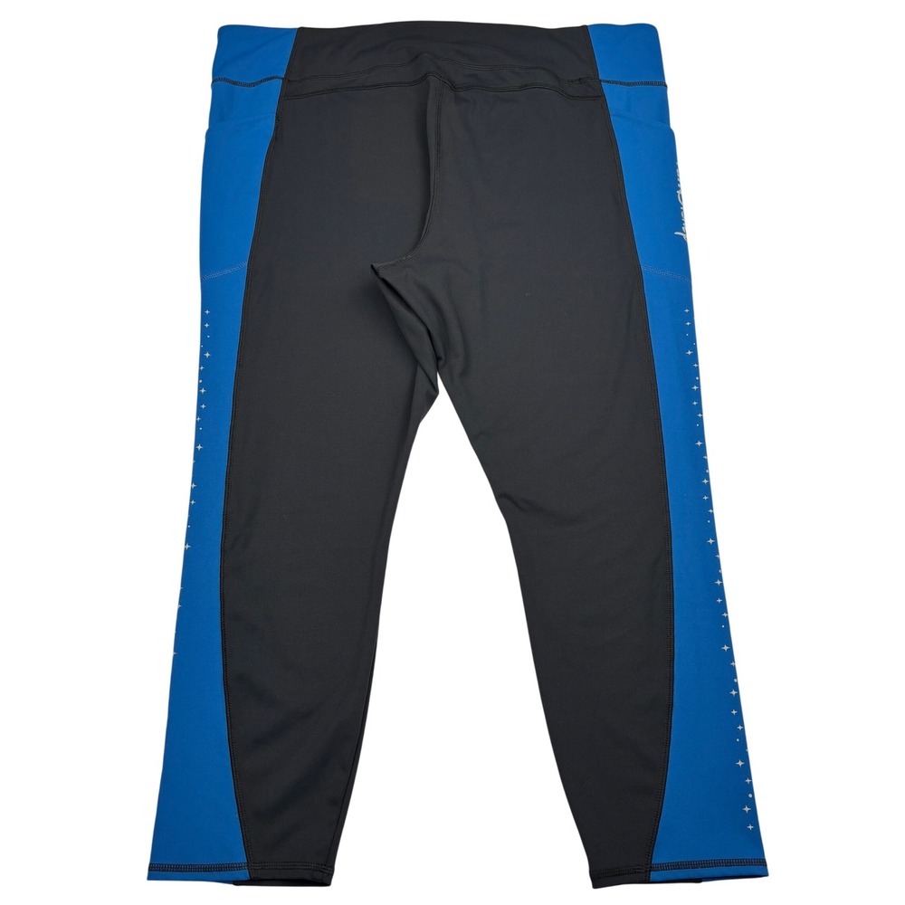 runDisney Performance Leggings Womens 1X Blue Black Star Reflective Running